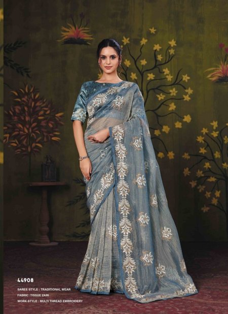 Blue Colour Norita 44900 Rooh By Mahotsav Silk Sequence Work Designer Saree 44908